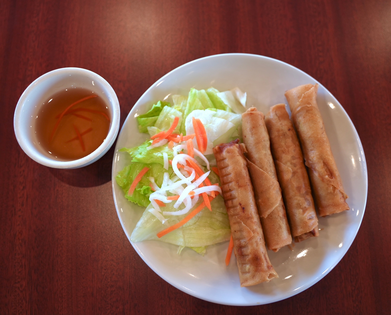 Vietnamese rice dishes with fresh accompaniments